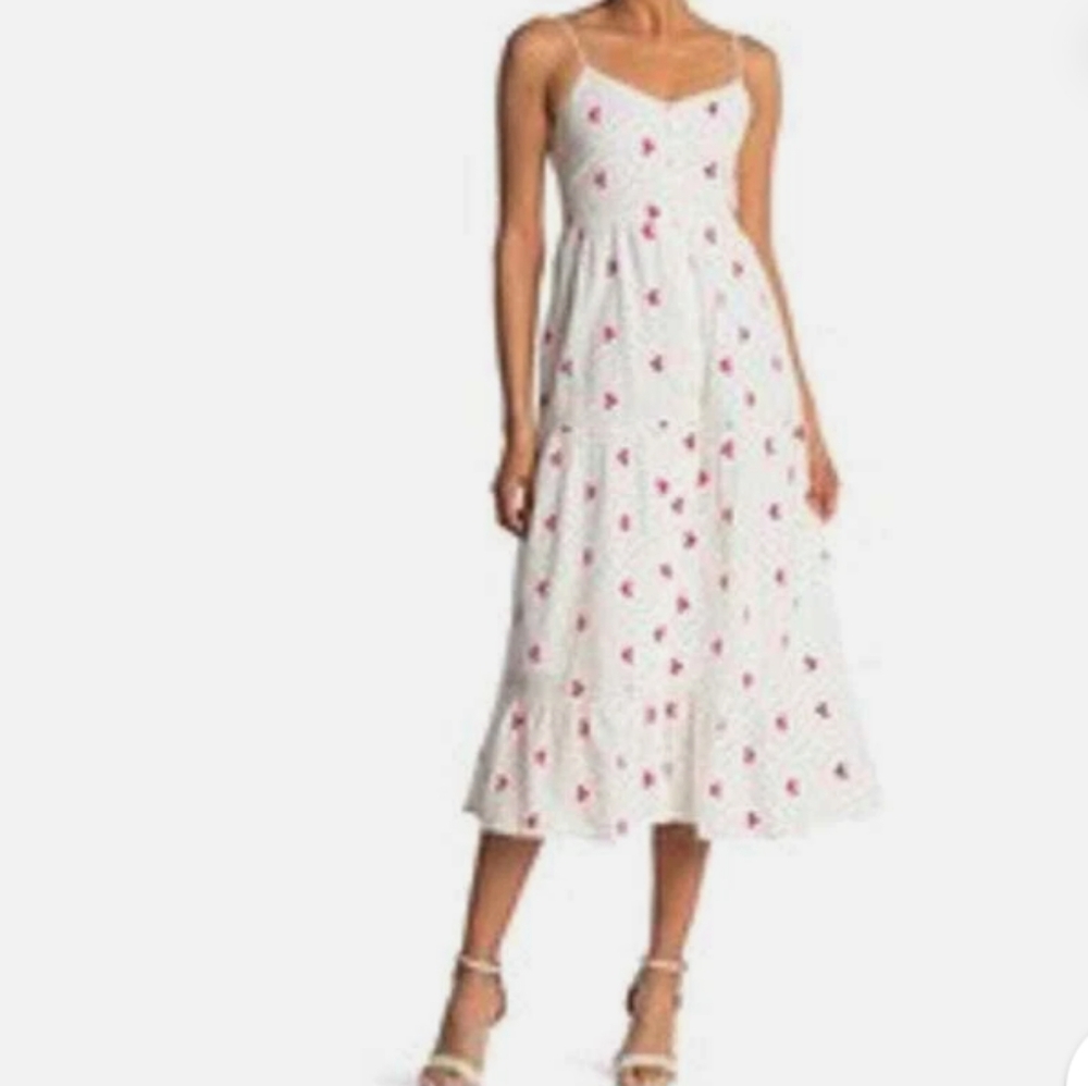 Spirit Of Grace Cotton Button Up maxi Dress With Embroidery